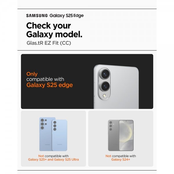 Spigen Samsung Galaxy S25 Edge -näytönsuoja GLAS.tR EZ Fit Pro