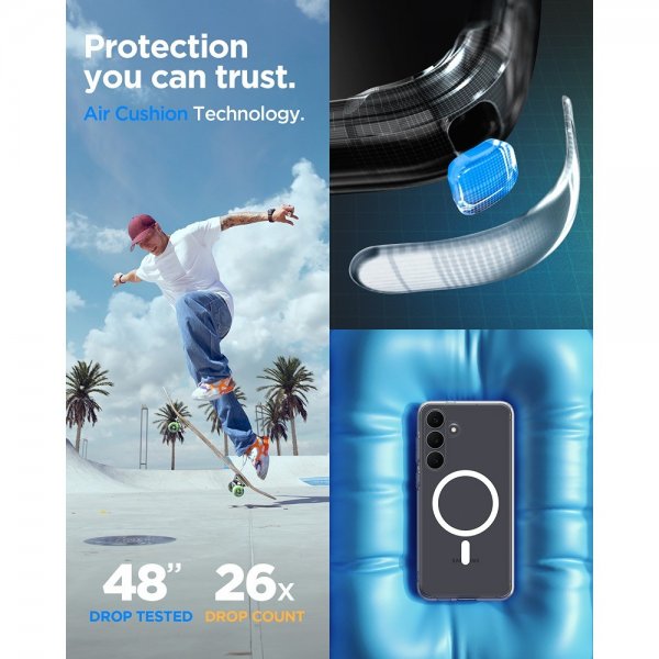 Spigen Samsung Galaxy S25 FE Kuori Ultra Hybrid MagFit Clear White