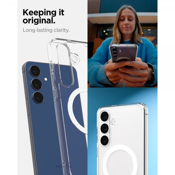 Spigen Samsung Galaxy S25 FE Kuori Ultra Hybrid MagFit Clear White