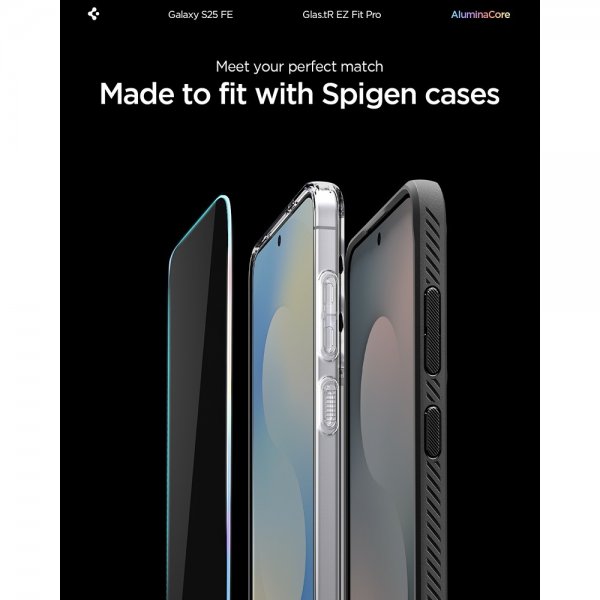 Spigen Samsung Galaxy S25 FE -näytönsuoja GLAS.tR EZ Fit Pro 2-pakkaus