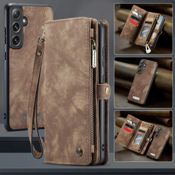 CaseMe Samsung Galaxy S25 -suojakotelo, 008 Series, irrotettava kuori, ruskea