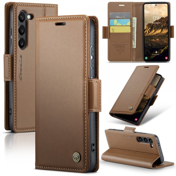 CaseMe Samsung Galaxy S24/S25 -kotelo 023 Series, ruskea