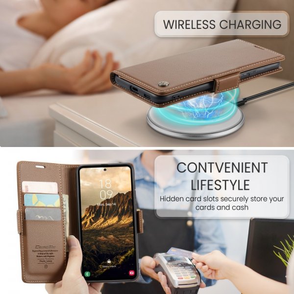 CaseMe Samsung Galaxy S24/S25 -kotelo 023 Series, ruskea