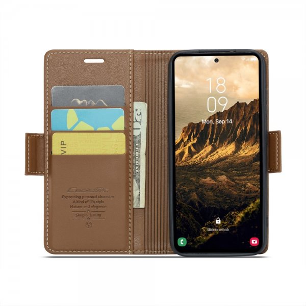 CaseMe Samsung Galaxy S24/S25 -kotelo 023 Series, ruskea