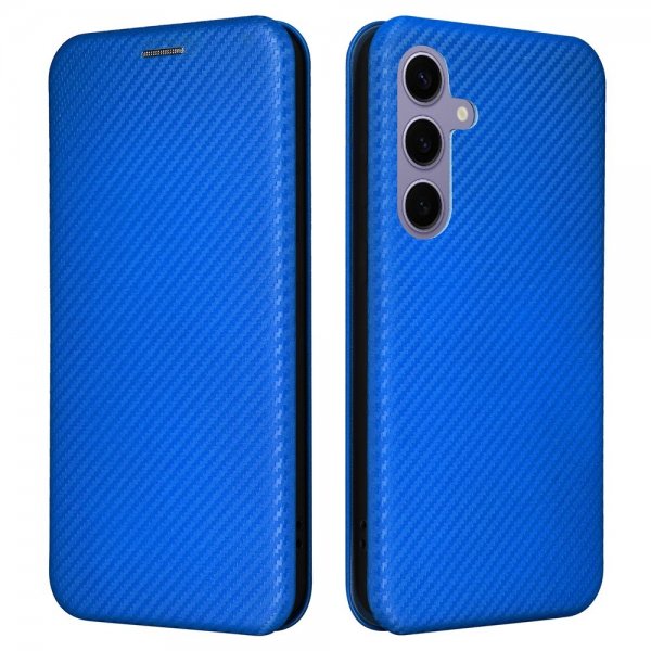 Samsung Galaxy S25 Kotelo Hiilikuitutekstuuri Sininen