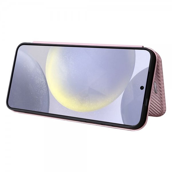 Samsung Galaxy S25 Kotelo Hiilikuitukuvio Ruusukulta