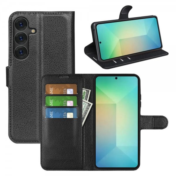 Samsung Galaxy S25 Kotelo Litsi Musta