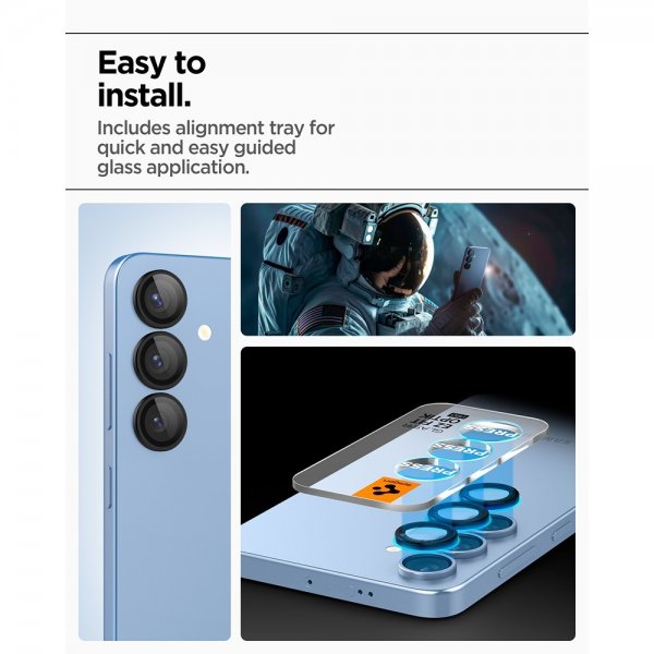 Spigen Samsung Galaxy S25 -kameran suojalasi GLAS.tR EZ Fit Optik Pro 2-pakkaus