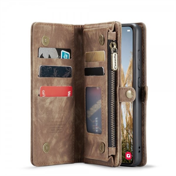 CaseMe Samsung Galaxy S25 Plus Kotelo 008-sarjan Irrotettava kuori Ruskea