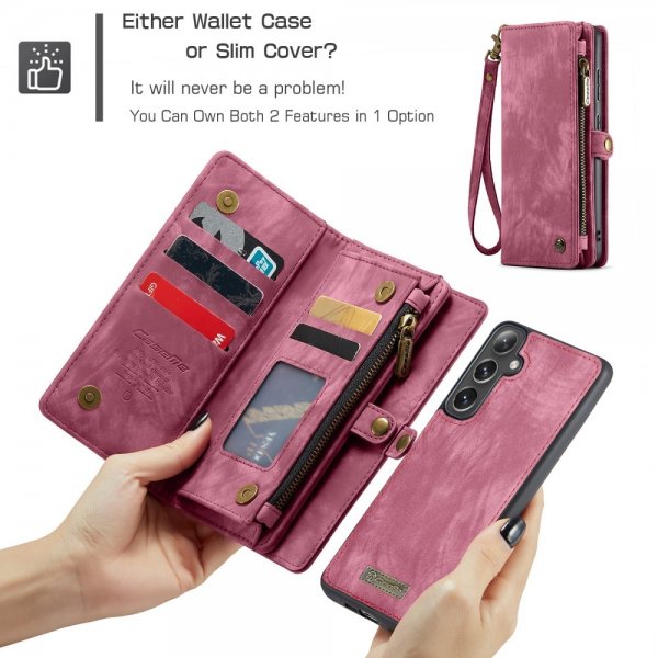 CaseMe Samsung Galaxy S25 Plus -suojakotelo 008 Series, irrotettava kuori, punainen