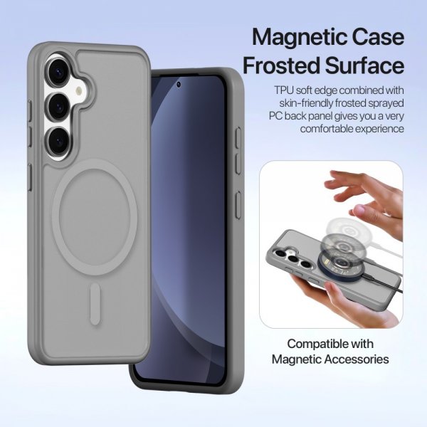 Dux Ducis Samsung Galaxy S25 Plus kotelo 2-in-1 Lawa Series MagSafe harmaa