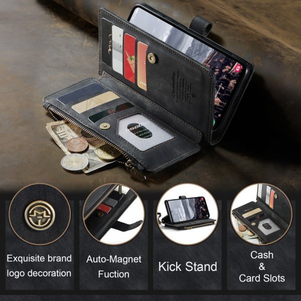 CaseMe Samsung Galaxy S24 Plus/S25 Plus -suojakotelo C30-sarja Musta