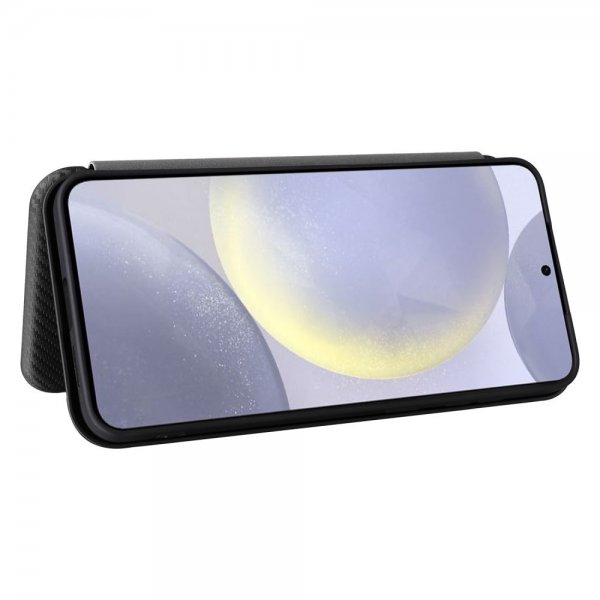 Samsung Galaxy S25 Plus hiilikuitukuvioitu suojakuori musta