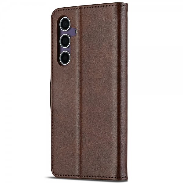 Lc.Imeeke Samsung Galaxy S25 Plus -suojakotelo korttipaikalla ja jalustatoiminnolla, tummanruskea