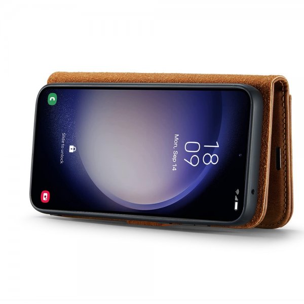 Dg.Ming Samsung Galaxy S25 Plus -kotelo irrotettavalla kuorella, ruskea