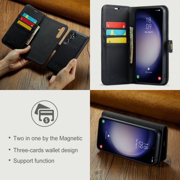 Dg.Ming Samsung Galaxy S25 Plus -kotelo irrotettavalla kuorella, musta