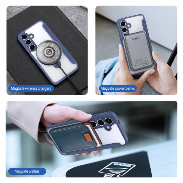 Dux Ducis Samsung Galaxy S25 Plus -kotelo Skin X Pro Series Kickstand MagSafe sininen