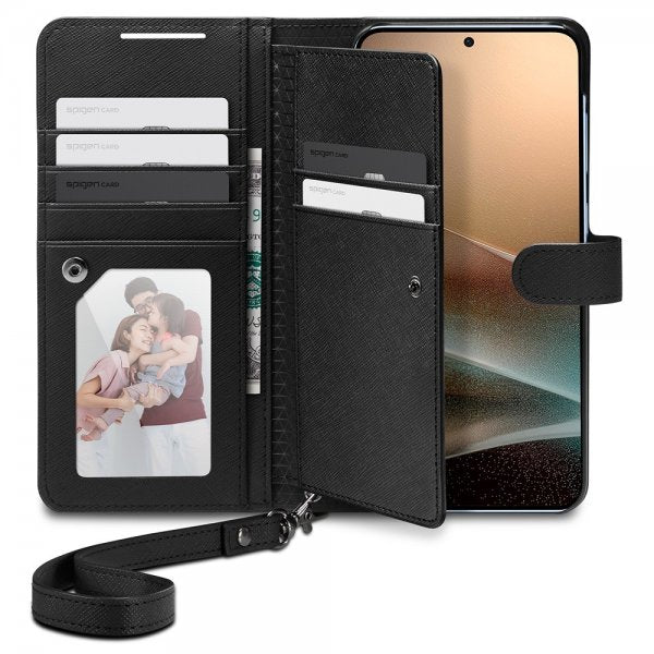 Spigen Samsung Galaxy S25 Plus -suojakotelo Wallet S, musta