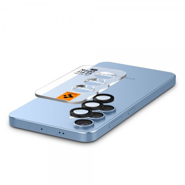 Spigen Samsung Galaxy S25 Plus kameranssuoja GLAS.tR EZ Fit Optik Pro 2-pack Musta