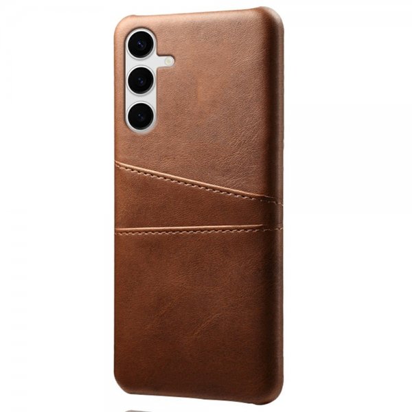 Samsung Galaxy S25 Plus -suojakuori kahdella korttipaikalla, tummanruskea