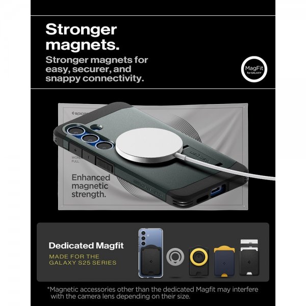 Spigen Samsung Galaxy S25 Plus Tough Armor MagFit Abyss Green -kuori
