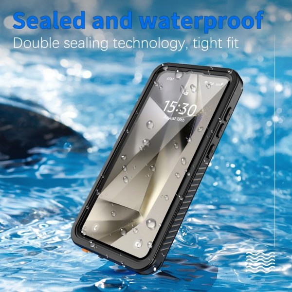Redpepper Samsung Galaxy S25 Plus -vedenkestävä IP68-suojakuori, musta
