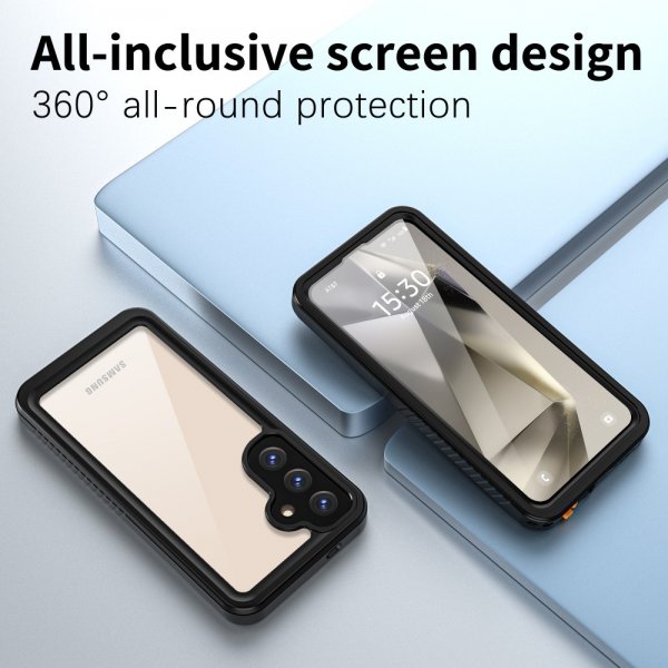 Redpepper Samsung Galaxy S25 Plus -vedenkestävä IP68-suojakuori, musta
