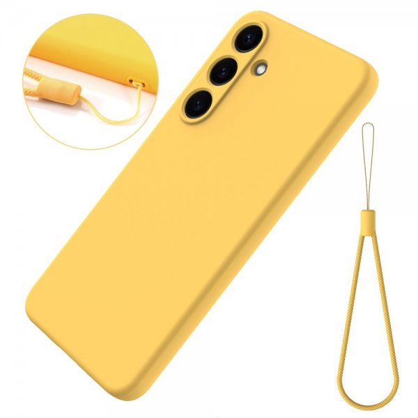 Samsung Galaxy S25 Kuori Hihnalla Silikoni Keltainen