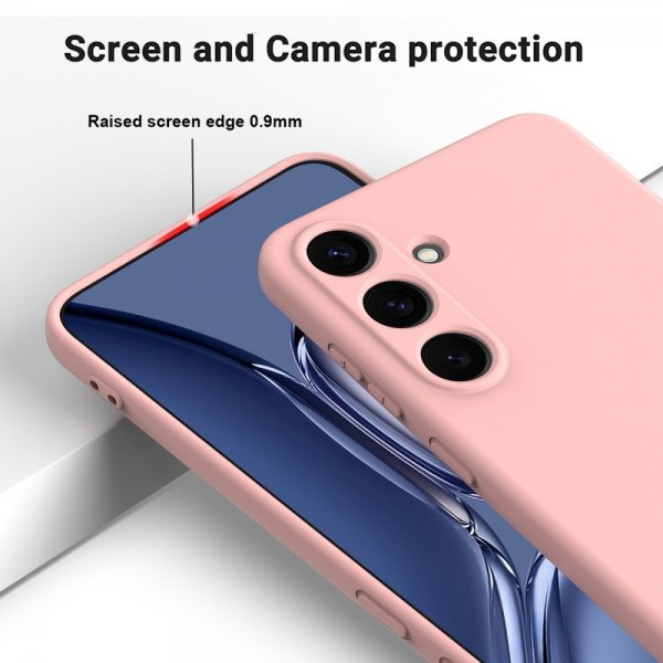 Samsung Galaxy S25 Kuori Hihnalla Silikoni Vaaleanpunainen
