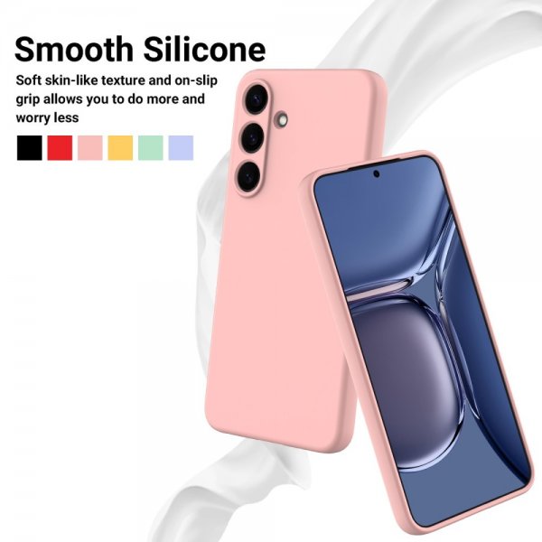 Samsung Galaxy S25 Kuori Hihnalla Silikoni Vaaleanpunainen