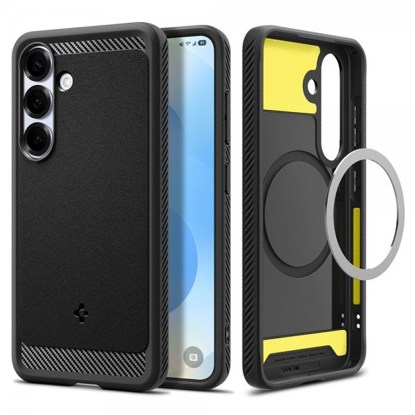 Spigen Samsung Galaxy S25 -suojakuori Rugged Armor MagFit Matte Black