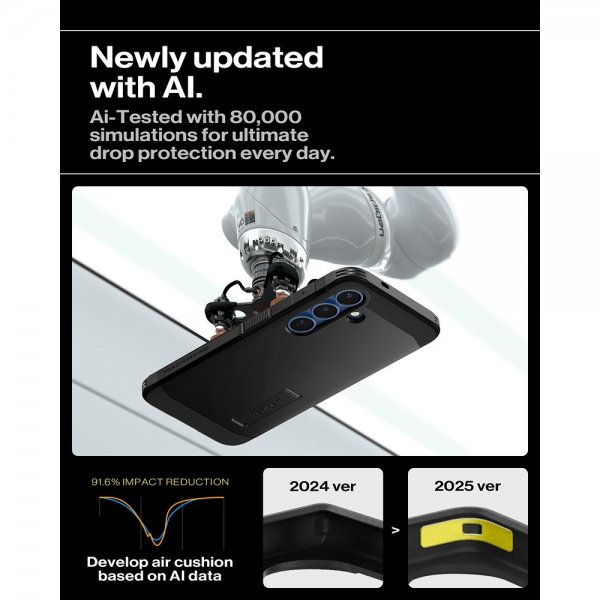 Spigen Samsung Galaxy S25 -kuori Tough Armor MagFit, musta