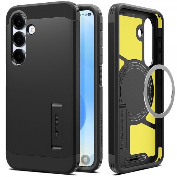 Spigen Samsung Galaxy S25 -kuori Tough Armor MagFit, musta