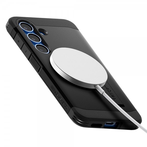 Spigen Samsung Galaxy S25 -kuori Tough Armor MagFit, musta