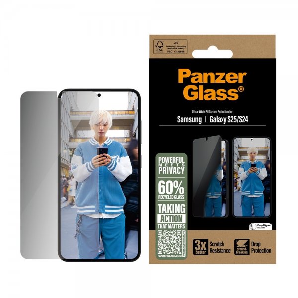 PanzerGlass Samsung Galaxy S24/Galaxy S25 Näytönsuoja Ultra-Wide Fit Privacy EasyAligner