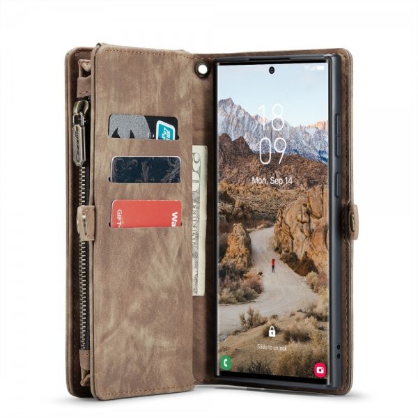 CaseMe Samsung Galaxy S25 Ultra Kotelo 008 Series Irrotettava Kuori Ruskea