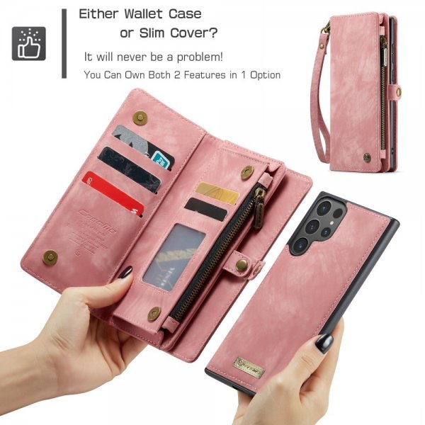 CaseMe Samsung Galaxy S25 Ultra Kotelo 008 Series Irrotettava Kuori Pinkki