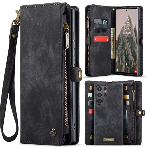 CaseMe Samsung Galaxy S25 Ultra Kotelo 008 Series Irrotettava Kuori Musta