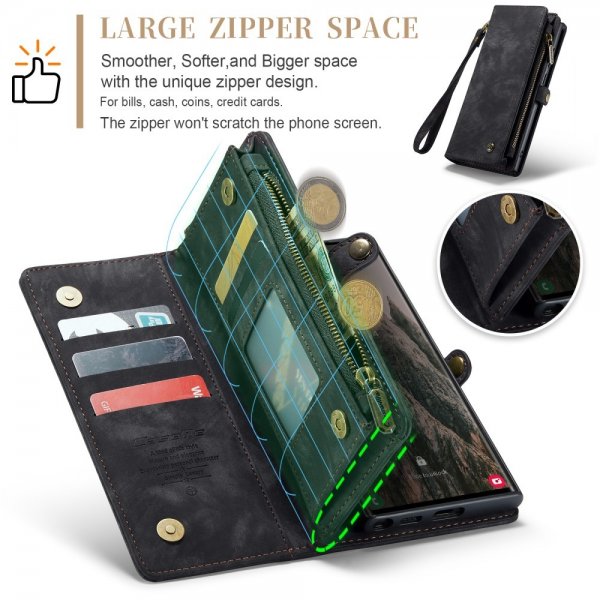 CaseMe Samsung Galaxy S25 Ultra Kotelo 008 Series Irrotettava Kuori Musta