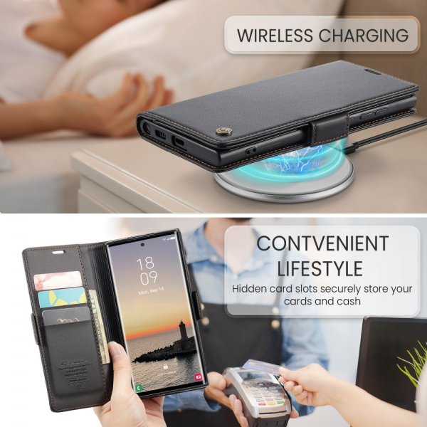 CaseMe Samsung Galaxy S25 Ultra Kotelo 023 Series Musta