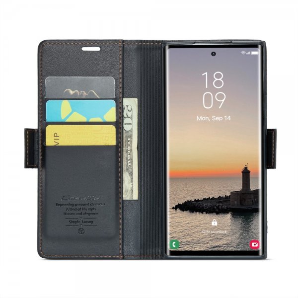 CaseMe Samsung Galaxy S25 Ultra Kotelo 023 Series Musta