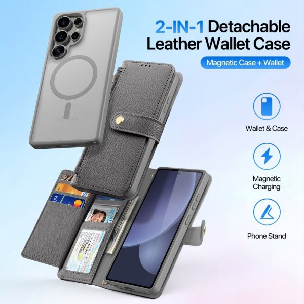 Dux Ducis Samsung Galaxy S25 Ultra -suojakuori 2-in-1 Lawa Series MagSafe harmaa