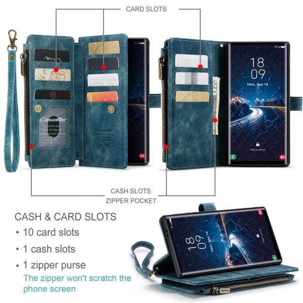 CaseMe Samsung Galaxy S25 Ultra C30 Series -kotelo, sininen