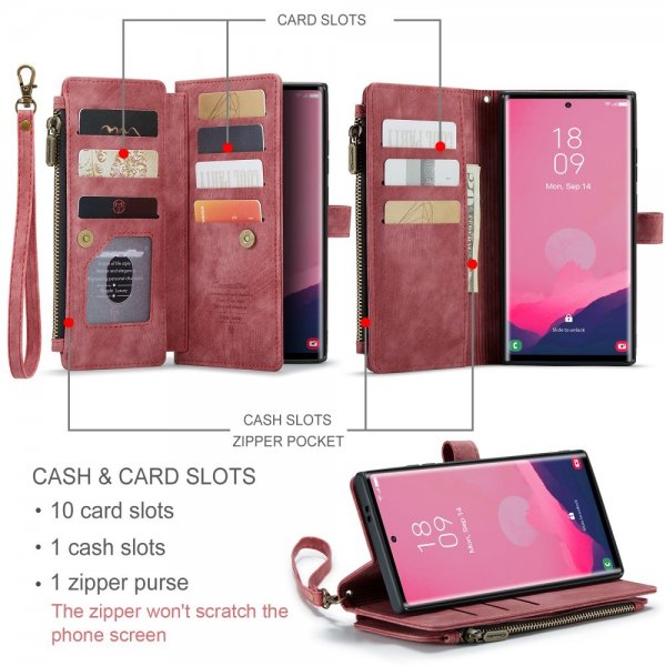 CaseMe Samsung Galaxy S25 Ultra -kotelo C30-sarja Punainen