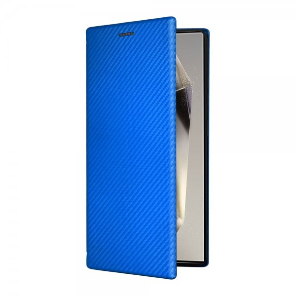 Samsung Galaxy S25 Ultra Kotelo, hiilikuitukuviointi, sininen