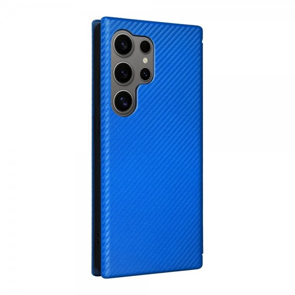 Samsung Galaxy S25 Ultra Kotelo, hiilikuitukuviointi, sininen