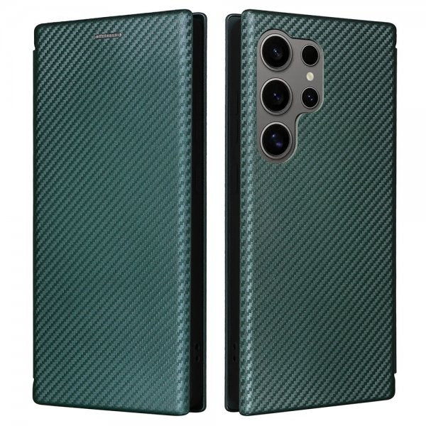 Samsung Galaxy S25 Ultra Kotelo, hiilikuitukuvioitu, vihreä