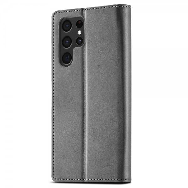 Lc.Imeeke Samsung Galaxy S25 Ultra -kotelo korttipaikalla ja jalustatoiminnolla, harmaa