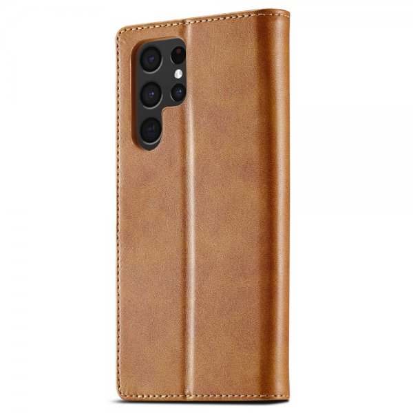 Lc.Imeeke Samsung Galaxy S25 Ultra Kotelo Korttipaikalla, Jalustatoiminnolla, Vaaleanruskea