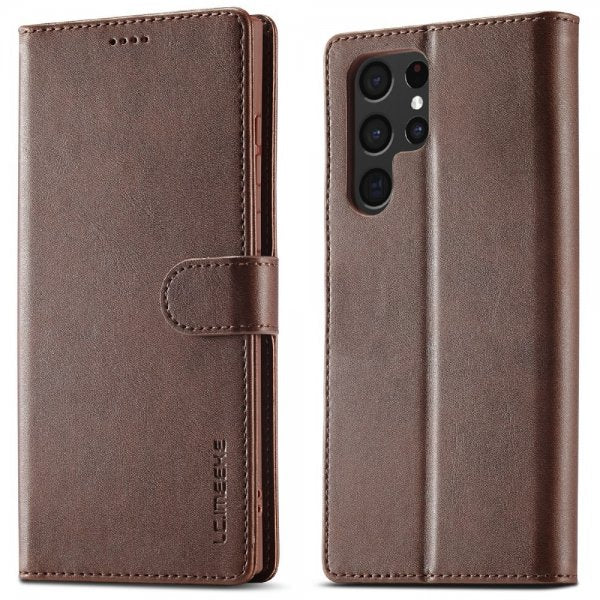 Lc.Imeeke Samsung Galaxy S25 Ultra Kotelo korttipaikalla, jalustatoiminnolla, tummanruskea